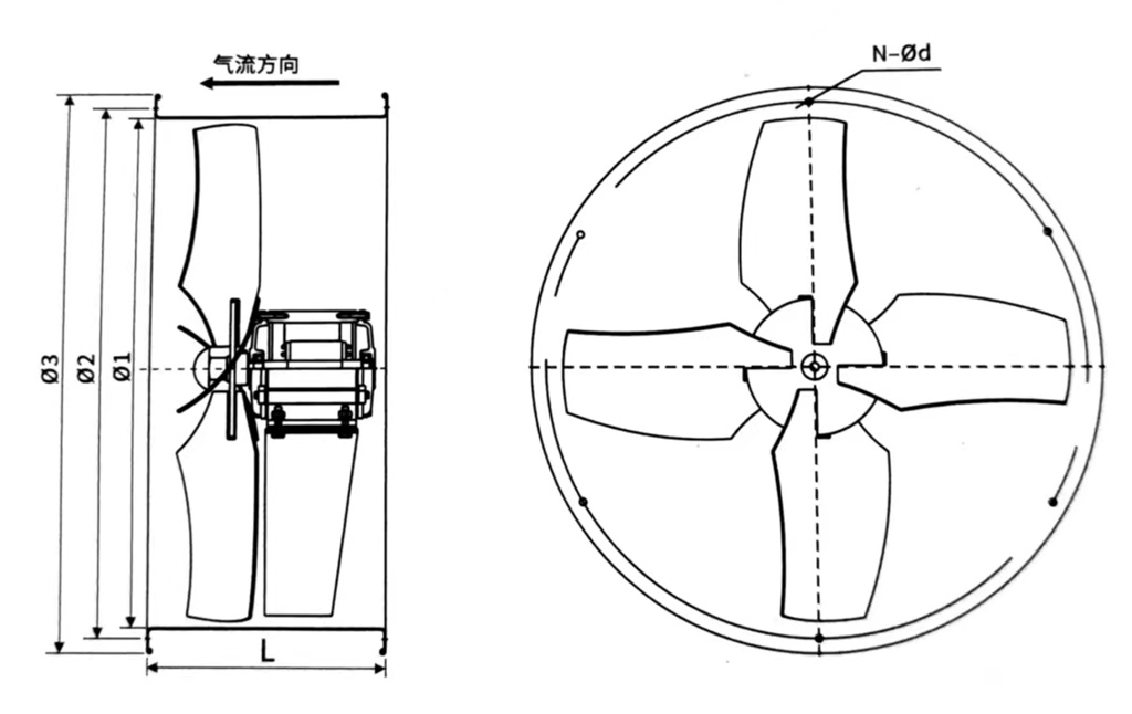 Industrial Exhaust Ventilator Axial Flow Fan EB